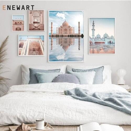 Muslim Religion Canvas Painting Islamic Allah Architecture Landscape Wall Art Mosque Temple Poster Print Decor Pictures
