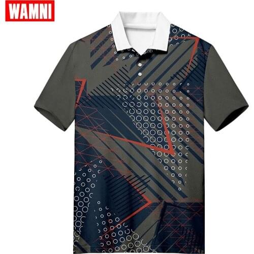 WAMNI Brand Polo Shirt Casual Fashion Black Men Tennis Business Bodybuilding 3D Sport Harajuku 2019 New Turn-down Collar Polo