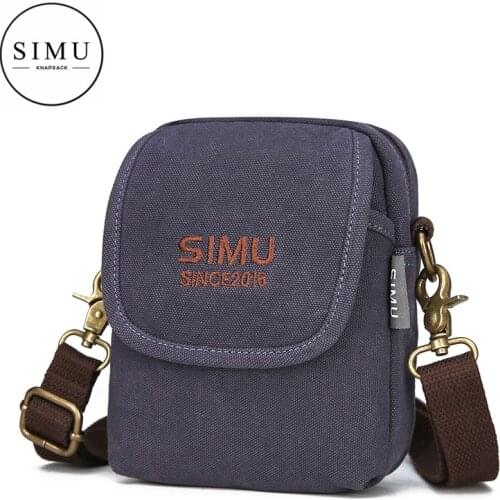 Mens Mini Shoulder bag leisure messenger bag sports small bag multi function canvas mobile phone waist bag mens fashion brand