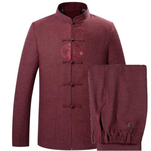 Middle-aged jacket men blazer masculino slim fit casaco jaqueta masculina coats mens Tang suit autumn winter father clothes