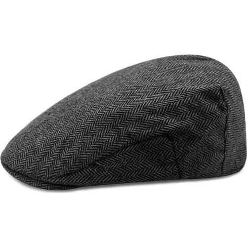 New Design Autumn winter Mens Miter Beret Full-Closure Cap Plain Cotton Sunshade Hat Retro Forward Cap Casual One Size Hat