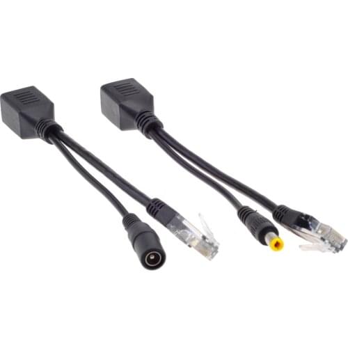 20pcs (10pair) POE Passive Cable Splitter Power Over Ethernet POE Injector Camera CCTV Adapter 12V Power Supply Cable 24V 48V