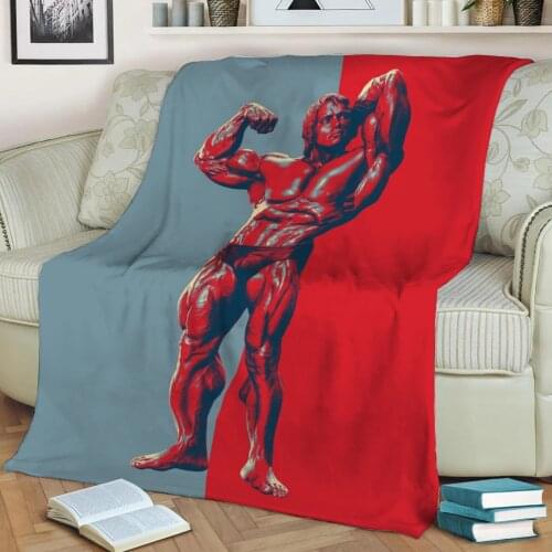 Arnold Schwarzenegger 3D Print Plush Blanket Throw On Sofa Home Decor Soft Warmth Washable Nap Blanket Dropshipping