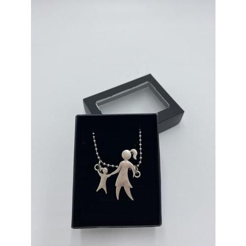 Yage Unisex Silver Plated Mother Daughter Necklace