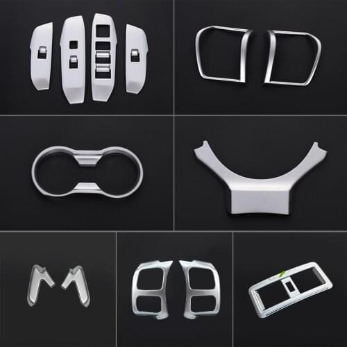 QHCP Car Water Cup Button Holder Frame Rear Air Outlet Cover Steering Wheel Sequins Stickers Chrome For Lexus NX200T300H 2015