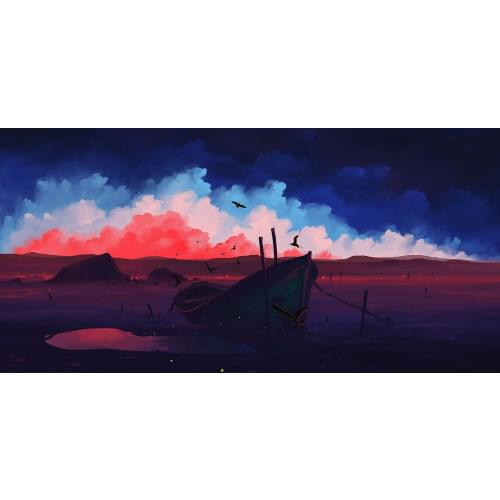 Boat Art Film Print Silk Poster Home Wall Decor 24x36inch