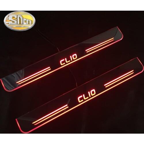 SNCN Waterproof Acrylic Moving LED Welcome Pedal Scuff Plate Pedal Door Sill Pathway Light For Renault Clio 4 IV 2013 - 2016