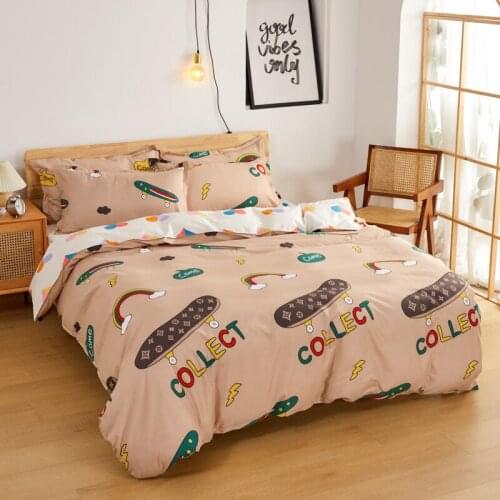Yellow Rainbow Skateboard Cool Luxury Comforter Bedding Set Modern Fashion King Queen Twin Size Bed Linen Duvet Cover Set Gift