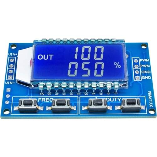 1 Channel PWM Pulse Frequency Duty Cycle Adjustable Signal Generator Module 1Hz-150Khz PWM Module LCD Display