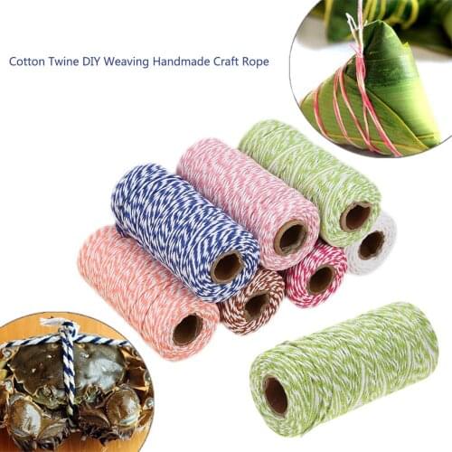 1 Roll 100m 2mm 2Ply Cotton Twine String Cord Rope for DIY Weaving Handmade Craft Thread Gift Wrapping Scrapbooks Dropshipping