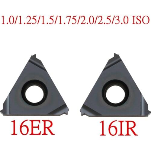 10PCS 16ER 16IR 16 ER IR 1.0/1.25/1.5/1.75/2.0/2.5/3.0 ISO Metric Carbide inserts Thread Turning tool cutting tool Lathe inserts