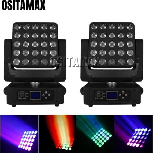 2pcs/lot LED Beam Stage Light 25x15w Matrix RGBW 4IN1 Moving Head Individual Control LED 5X5 Beam Moving Head Light