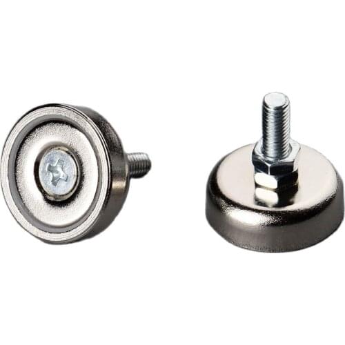 2PC 23KG Powerful Neodymium Magnet Pot D25*8mm Internal M5 Thread Led Light Project Machines Magnetic Holder Mounting Base