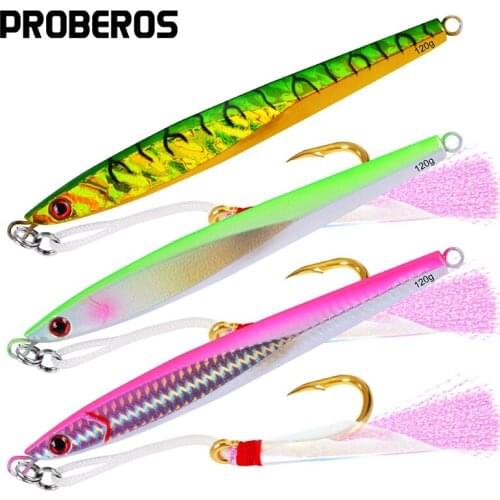 7PC Metal Lure Fishing Bait 120G Lead Fish Metal Jig Fishing Lure Scale Fishing Lure Artificial Hard Bait with Ise Nepal Hooks