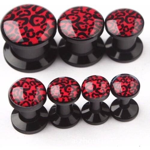 Acrylic Saddle Ear Plug The Leopard Piercings Ear Plug Tunnels Piercings Plugs Body Jewelry Ear Stretcher