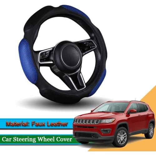 1pcs Car Styling Leather Car Steering Wheel Cover Car Steering-wheel Hubs Automobiles Accessories Fit For Jeep Compass 2010-2020