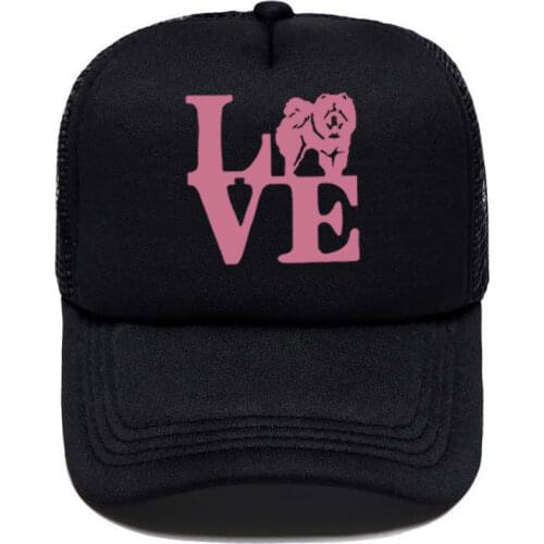I Love Chow Chow Dog Lover Girlfriend Graphic Baseball Cap Men Women Parent-child Hats Mesh Visor Outdoor Sun Hat Adjustable Cap