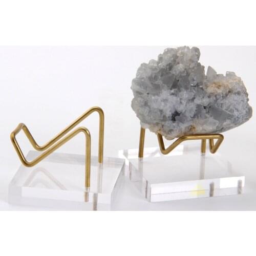 Brass Metal Display Stand Crystal Mineral Specimen Natural Rock Quartz Stones Shelf Egg Copper Holder Geode Cluster Jewelry Base