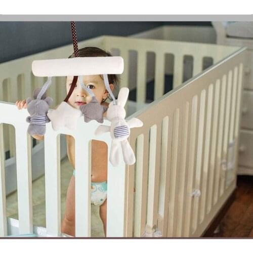 Cute Rabbit Plush Animal Infant Newborn Stroller Car Seat Hanging Toy for Pushchair Pram Stroller Crib Soft Baby