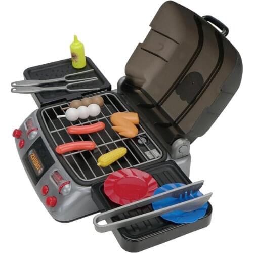 Children Kids Dollhouse Mini Electric BBQ Grill Oven Funny Cooking Kit Set Toy Accessories