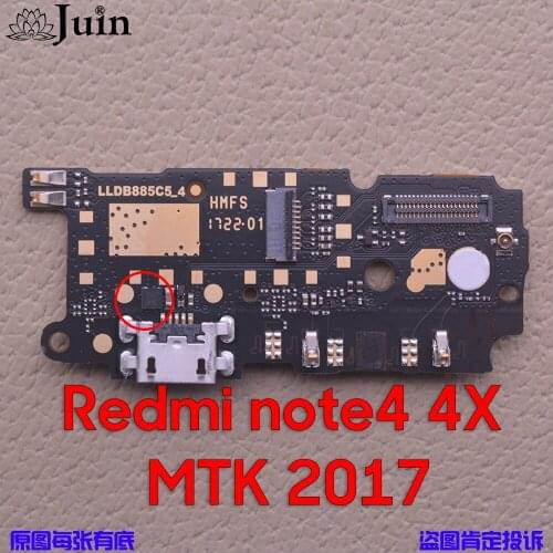 For Xiaomi Redmi Note 4 4X 2017 MTk X20 version USB Charging Dock Port Connector Board With Microphone Mic Redmi note 4X note4