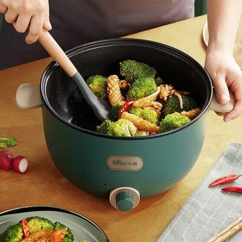 Electric Skillet Gift Student Dormitory Electric Hot Pot Cooking and Frying for 2-4 people Self Service Cooker 3L Bear/DRG-C30H1