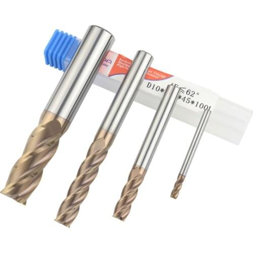 HRC62 4 Flute End Mill 1mm 4mm 10mm 16mm 20mm Alloy Coating Carbide Milling Tungsten Steel Milling Cutter End Mill CNC tool