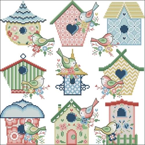 Beautiful bird nest patterns counted 11CT 14CT 18CT Cross Stitch Sets DIY Wholesale Cross-stitch Kits Embroidery Needlework