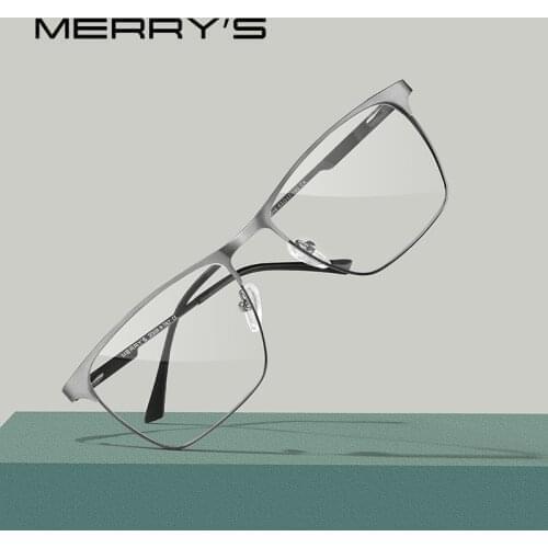 MERRYS DESIGN Men Luxury Titanium Alloy Optics Glasses Frames Male Square Ultralight Myopia Prescription Eyeglasses S2118
