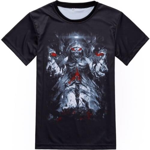 MGFHOME Anime JK Overlord Cosplay Shirt Skull Ainz Ooal Gown Related T-Shirt Tops Tee Short Sleeve Women Men tshirt Casual