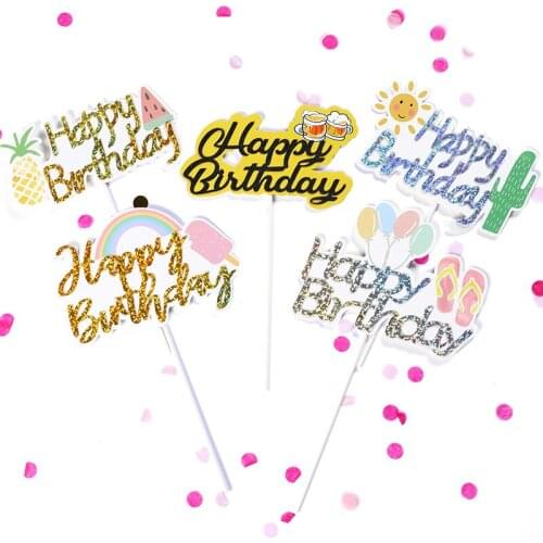 Trend cake decoration rainbow balloon ice cream fruit decoration plug-in hat card paper knot wedding decoration supplies