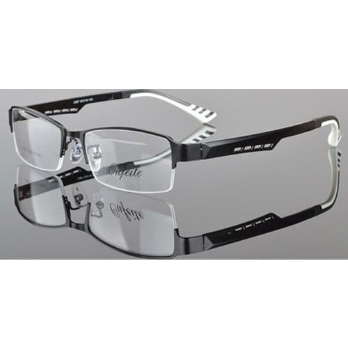 Optical Prescription Half Glasses Frame Men Spectacle Semi Rimless Frame Rectangle Myopia Eyeglasses Semi-Rim frame Male TR90