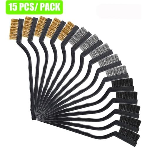 15Pcs Tactical Gun Cleaning Tool Wire Brush Rifle Pistol Cleaning Brush Set Hunting Accessory Wire Brush Kit