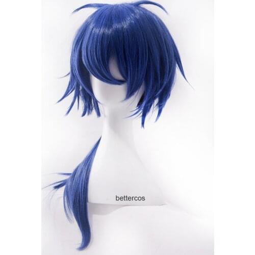 Division Rap Battle Hypnosis MIC Dice Arisugawa Cosplay Wig 60cm Blue Wavy Heat Resistant Synthetic Hair Wigs + Wig Cap