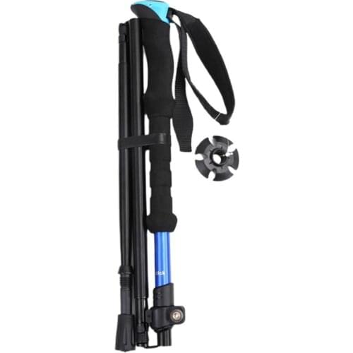 1.3M Anti Shock Extendable Trekking Pole 4 Section Telescopic Alpenstock Aluminum Alloy Shooting Walking Stick Crutch Senderismo