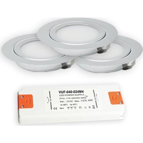 Stainless Steel 3W 5W Slim Mini Ceiling Downlight LED Spot Lighting 12V Cabinet Kitchen Dining Lamp with Ultra-thin Transformer