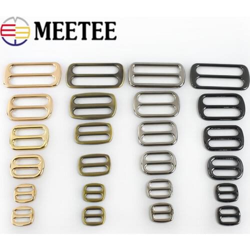 10pcs 12-50mm Metal Bag Buckles for Belt Backpack Metal Slider Tri Glide Adjuster Buckle Strap Webbing Clasp DIY Accessories
