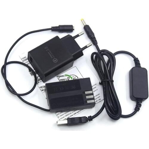 QC3.0 USB Charger + USB Cable fit power bank + D-LI109 Dummy Battery D-DC128 DC Coupler for Pentax K-70 K-50 K-30 K-R K-2 K-S1 K