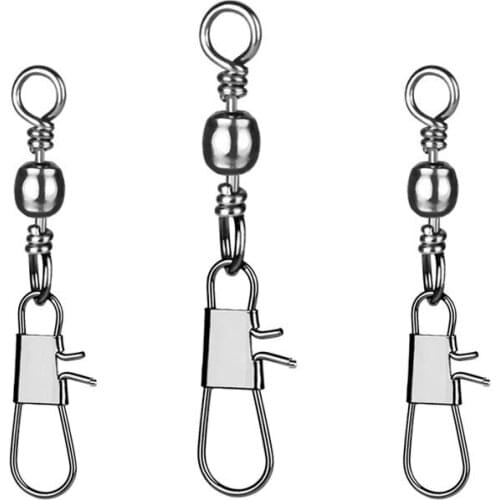 Fish American connector 20pcs/bag 6# 8# 10# 12# Copper alloy fishing connector pin sea rock fishing stainless steel ring