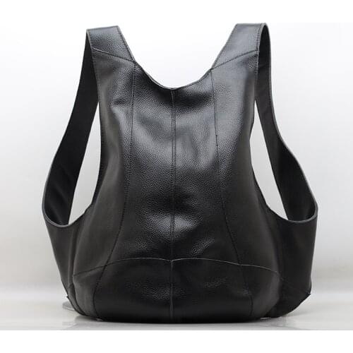 Classic Mens Backpack Anti-theft Back Zipper Large Travel Motorcycle Bag Genuine Leather School Bags For Teenagers Male Luggage