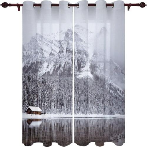 Snow Mountain Smoke Valance Window Curtains For Living Room Bedroom Kitchen Home Luxury Youth Room Window Curtains