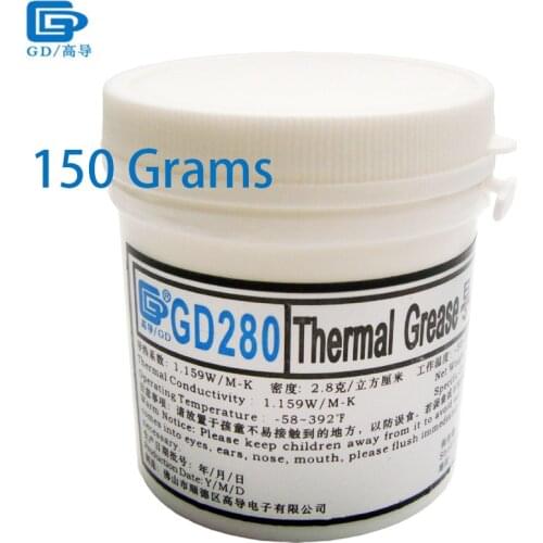 GD Thermal Conductive Grease Paste Silicone Plaster Heatsink Compound GD280 Net Weight 150 Grams Bottle Packing White For LED CN