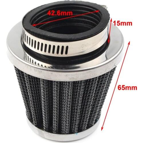 Universal 42mm Motorcycle Air Filter Cleaner for Dirt Pit Quad ATV Bike Buggy Go Kart Chrome