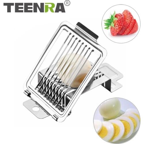 TEENRA Egg Cutter Stainless Steel Egg Slicer Multifunctional Fruit Slicer For Eggs Strawberries Bananas Cutter Gadgets Tools