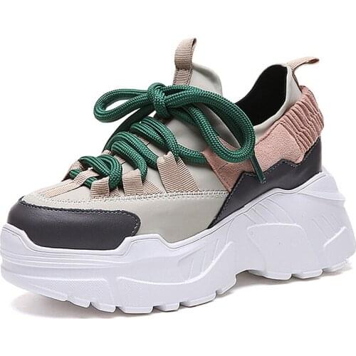 RASMEUP 2020 Spring Autumn Plus Size Women Platform Sneakers Casual Shoes Breathable Soft Women Sneakers Ladies Chunky Shoes