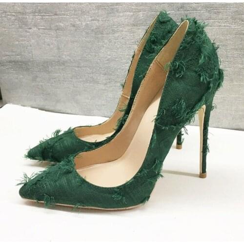 Tassels Ladies 12cm High Stiletto Heel Sexy Women Pumps Spring Autumn Wedding Party Woman Shoes 8cm 10cm 33-45 BM012 CHENSIR9