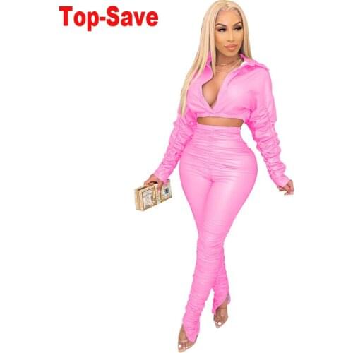 PU Leather Women Casual Tracksuit Pijama Home Two Piece Set Lounge Wear Sweatshirts Suit Loose Outfits Ropa Mujer Autumn Clothes