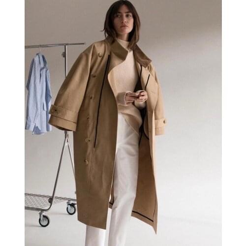 Women Trench 2020 New Classic Waterproof Cotton Windbreaker Womens Loose Profile Long Coat