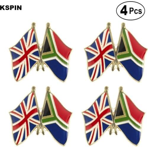 UK Jack South African Friendship Flag Pin Lapel Pin Badge Brooch Icons 4pcs