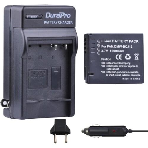 1pc 1600mAH DMW-BCJ13 DMW BCJ13 Rechargeable Li-ion Battery + Car Charger + EU Plug For Panasonic DMC LX5 LX5 LX5GK LX5K LX5W